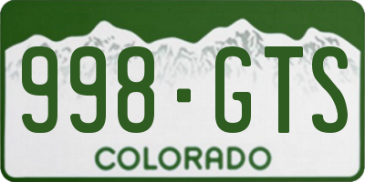 CO license plate 998GTS