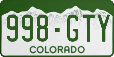 CO license plate 998GTY