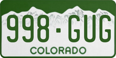 CO license plate 998GUG