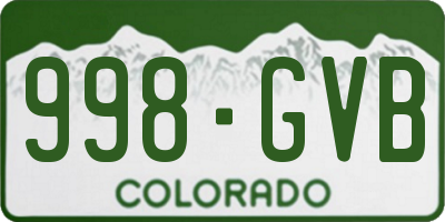 CO license plate 998GVB
