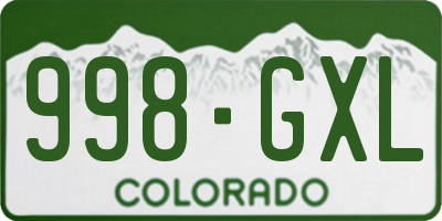 CO license plate 998GXL
