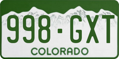CO license plate 998GXT