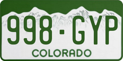 CO license plate 998GYP