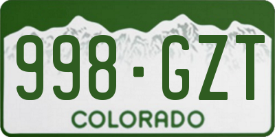 CO license plate 998GZT