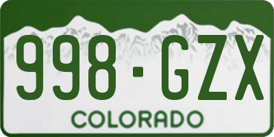 CO license plate 998GZX