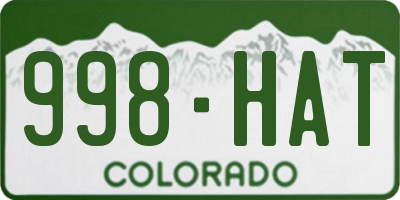 CO license plate 998HAT