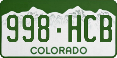 CO license plate 998HCB