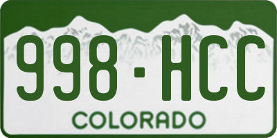 CO license plate 998HCC