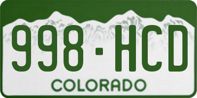 CO license plate 998HCD