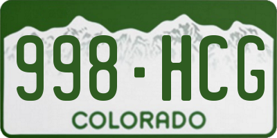 CO license plate 998HCG
