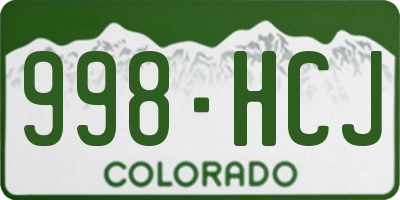 CO license plate 998HCJ