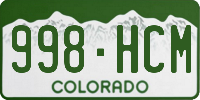 CO license plate 998HCM