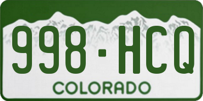CO license plate 998HCQ