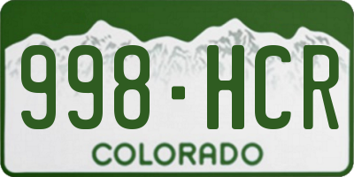 CO license plate 998HCR