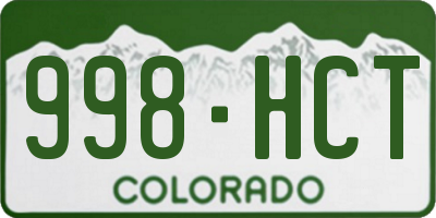CO license plate 998HCT