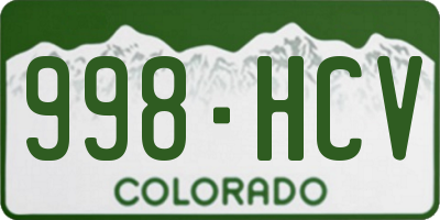 CO license plate 998HCV