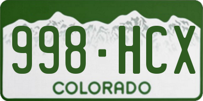 CO license plate 998HCX