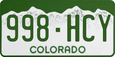 CO license plate 998HCY