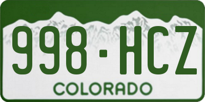 CO license plate 998HCZ
