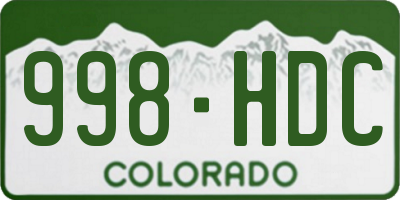 CO license plate 998HDC