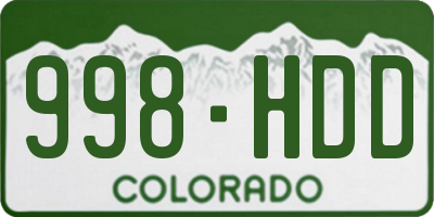 CO license plate 998HDD