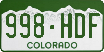 CO license plate 998HDF