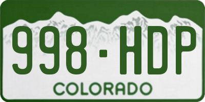 CO license plate 998HDP
