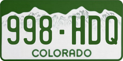CO license plate 998HDQ