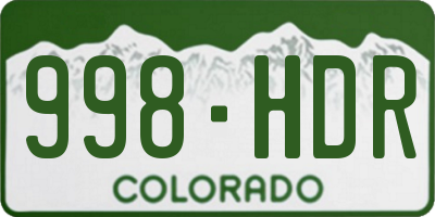 CO license plate 998HDR