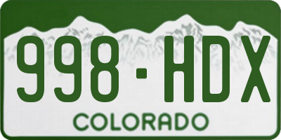 CO license plate 998HDX