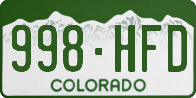 CO license plate 998HFD