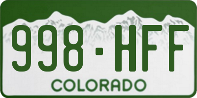 CO license plate 998HFF