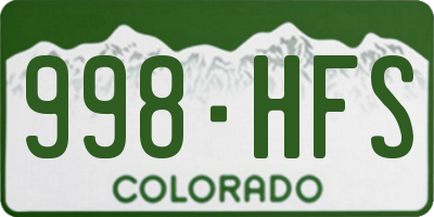 CO license plate 998HFS