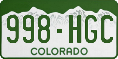 CO license plate 998HGC