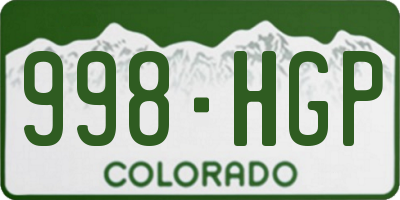 CO license plate 998HGP