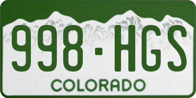 CO license plate 998HGS