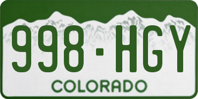 CO license plate 998HGY