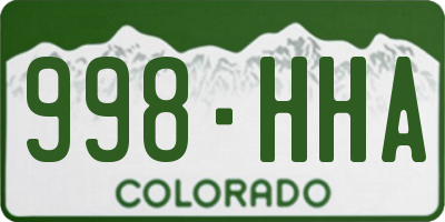 CO license plate 998HHA