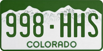 CO license plate 998HHS