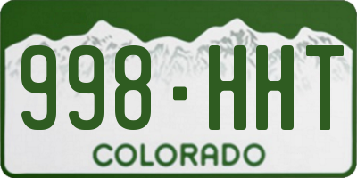 CO license plate 998HHT