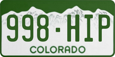 CO license plate 998HIP