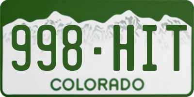 CO license plate 998HIT