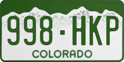 CO license plate 998HKP