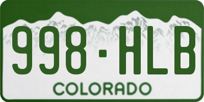 CO license plate 998HLB