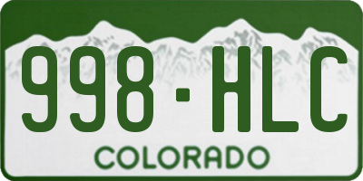 CO license plate 998HLC