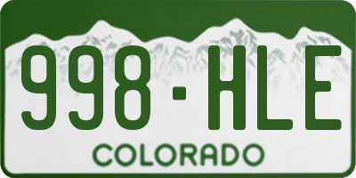 CO license plate 998HLE