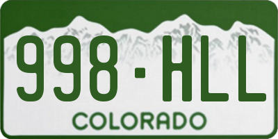 CO license plate 998HLL