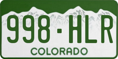 CO license plate 998HLR