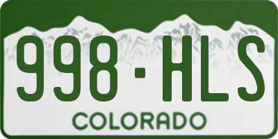 CO license plate 998HLS