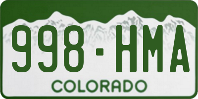 CO license plate 998HMA